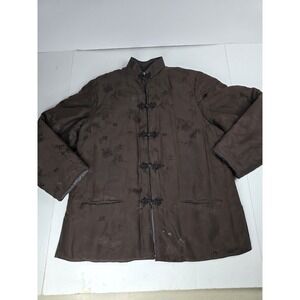 Double Horse Vintage‎ Chinese Jacket Large 70s Wadded Pure Silk Frog Buttons